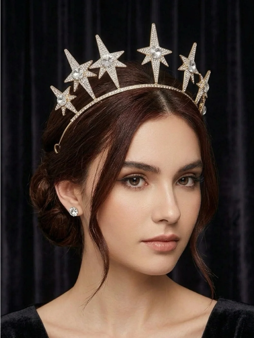 Gold Starburst Crystal Halo Headband